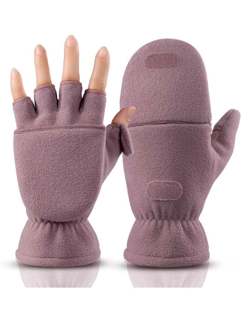 Cozy Fingerless Convertible Mittens for Winter | Unisex Warm Gloves with Flap